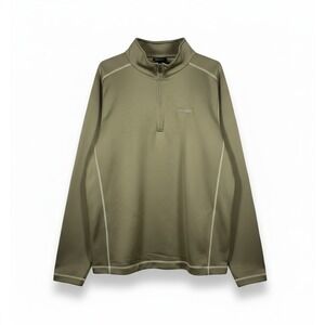 Nike Dri-FIT 1/4 Zip Pullover Wood. Embroidery Olive Green Mens XL‎ 244610-242